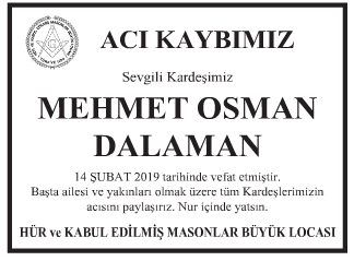 Mehmet Osman Dalaman Vefat İlanı